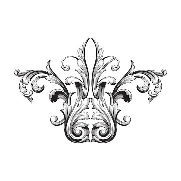 Premium Vector | Classical baroque ornament. decorative design element ...