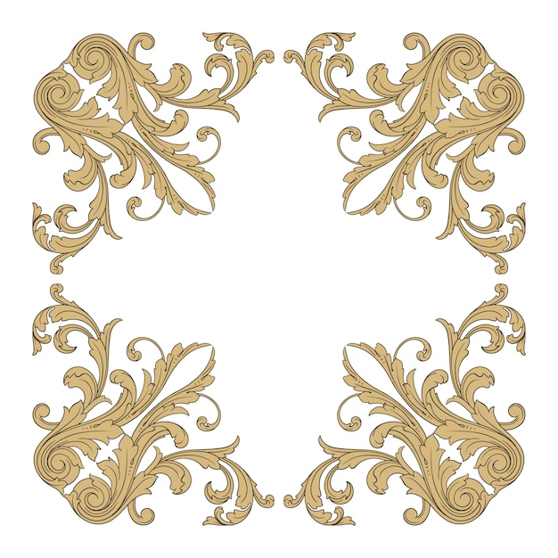 Premium Vector | Classical baroque ornament. decorative design element ...