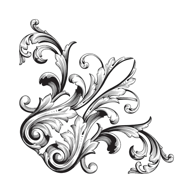 Premium Vector | Classical baroque ornament. decorative design element ...