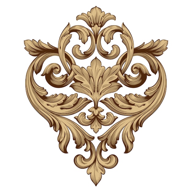 Premium Vector | Classical baroque ornament. decorative design element ...