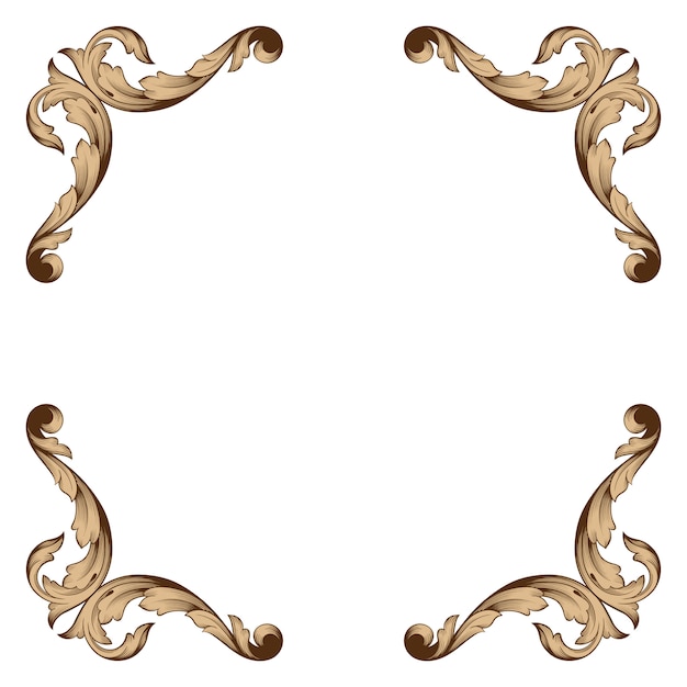 クラシックバロック飾り 装飾的なデザイン要素のフィリグリー プレミアムベクター