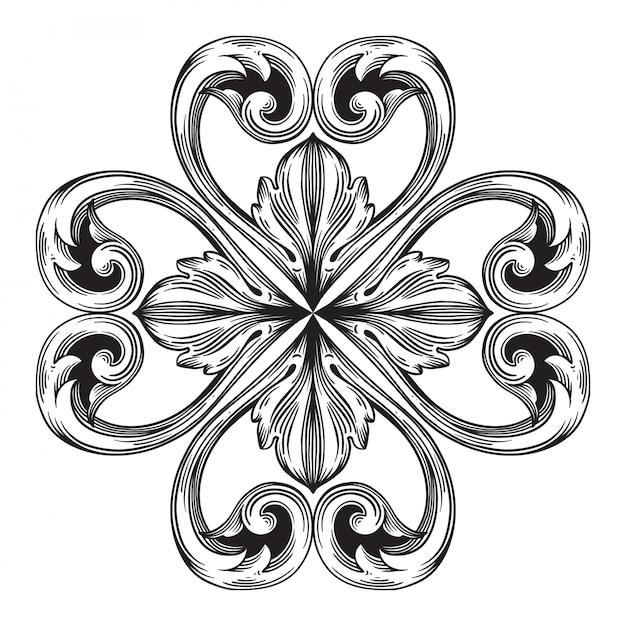 Premium Vector | Classical baroque of vintage element . decorative ...