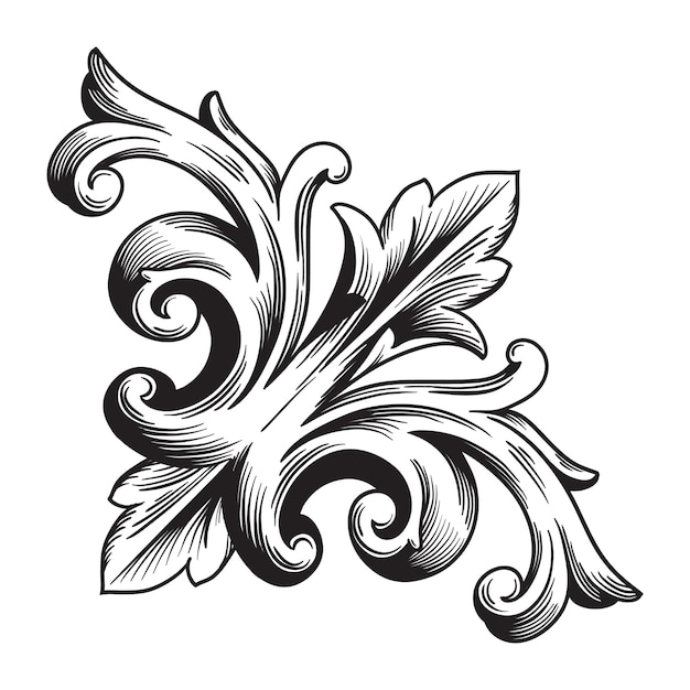 Premium Vector | Classical baroque of vintage element for design ...