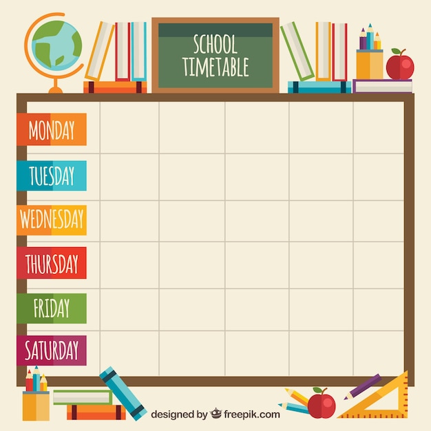 class timetable chart ideas