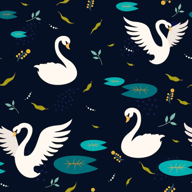 Printable Swan Pattern