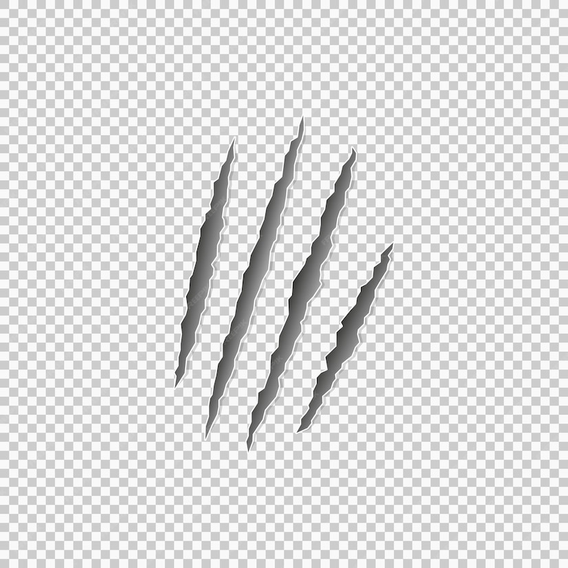 Premium Vector | Claw marks of a beast on a transparent background ...