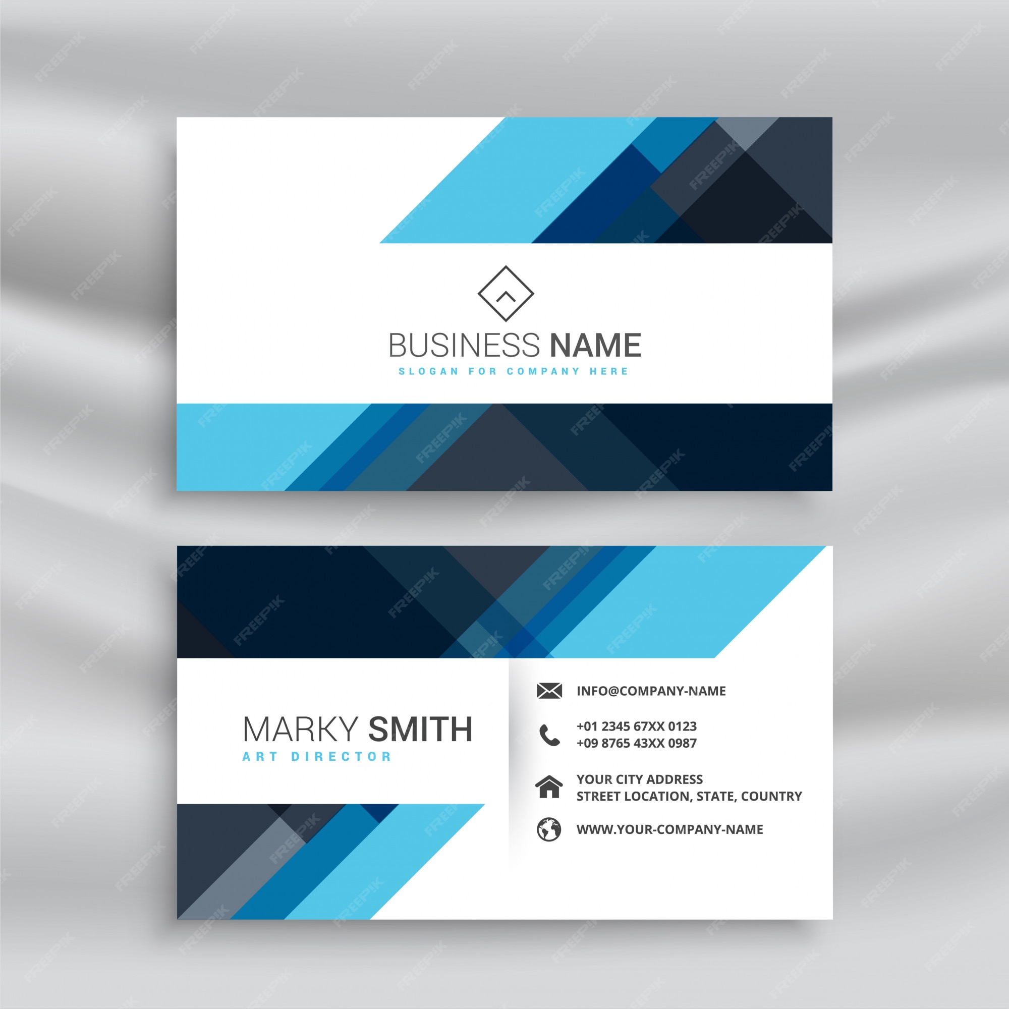 Free Vector | Clean abstract blue business card design