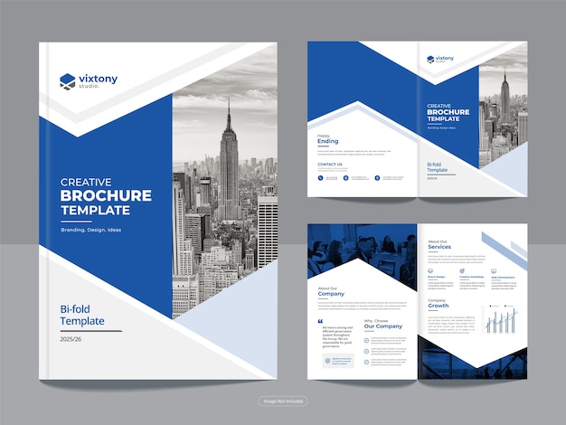 Premium Vector | Corporate Bi Fold Business Brochure Design Template