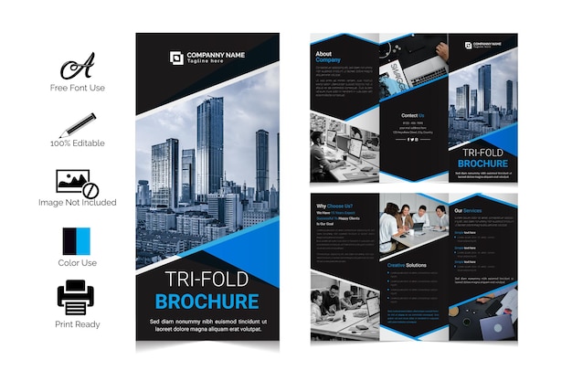 Premium Vector | Clean and minimal business trifold brochure design ...