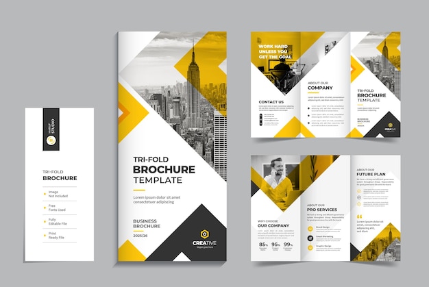 Premium Vector | Clean and minimal corporate trifold business brochure ...