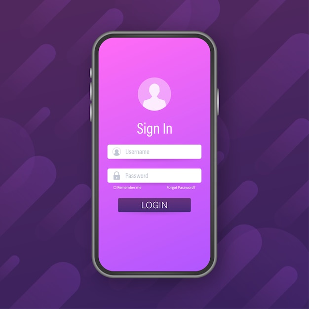 Premium Vector | Clean mobile ui design concept. login application with ...