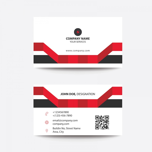 Download Free Clean Modern Flat Red Corporate Business Card Premium Vector Use our free logo maker to create a logo and build your brand. Put your logo on business cards, promotional products, or your website for brand visibility.