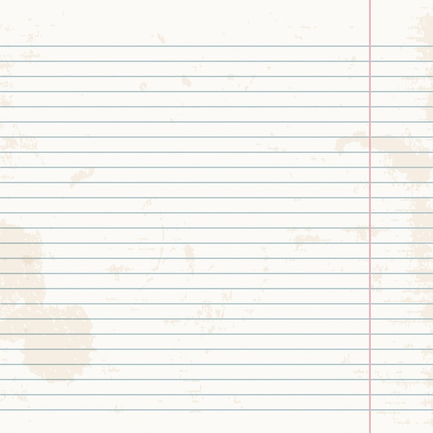 Clean sheet of exercise book striped. Premium Vector