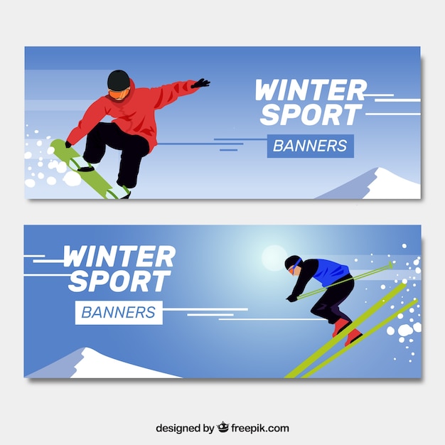 Clean winter sport banners