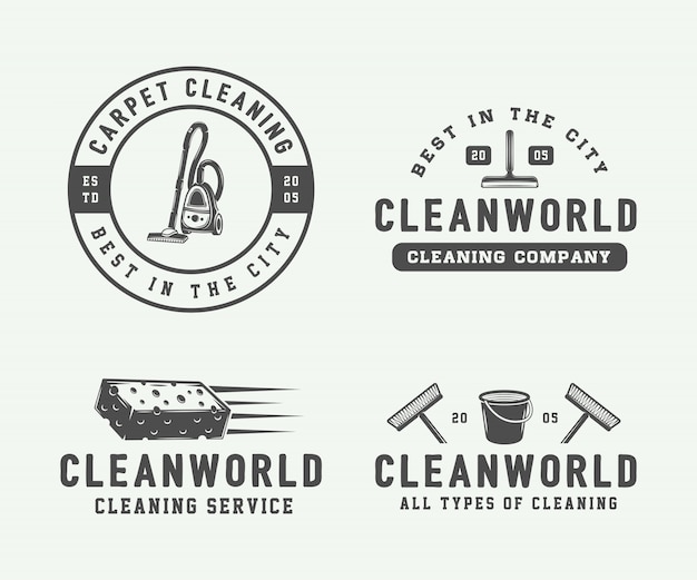 Download Free Cleaning Logo Set Premium Vector Use our free logo maker to create a logo and build your brand. Put your logo on business cards, promotional products, or your website for brand visibility.