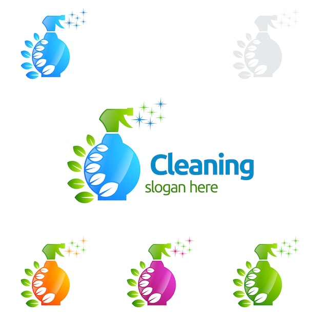 Download Free Cleaning Service Logo Design With Eco Spray Premium Vector Use our free logo maker to create a logo and build your brand. Put your logo on business cards, promotional products, or your website for brand visibility.