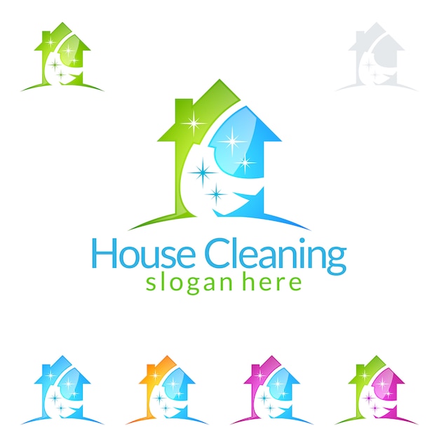 Download Free Cleaning Service Logo Design With House And Broom Premium Vector Use our free logo maker to create a logo and build your brand. Put your logo on business cards, promotional products, or your website for brand visibility.