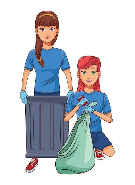 Premium Vector | Cleaning service person avatar cartoon character