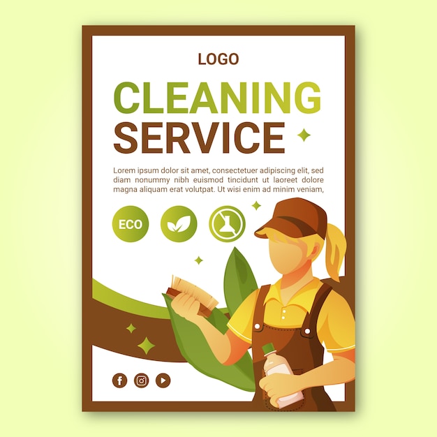 Free Vector Cleaning service print template