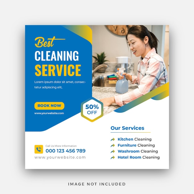 Premium Vector | Cleaning services social media instagram post web ...