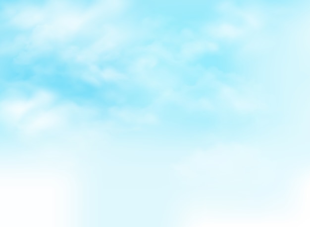 クリアした青空と雲パターンの背景イラスト プレミアムベクター