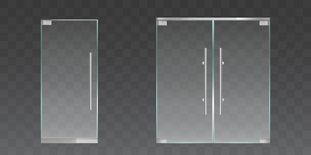 Free Vector Clear Glass Doors Set