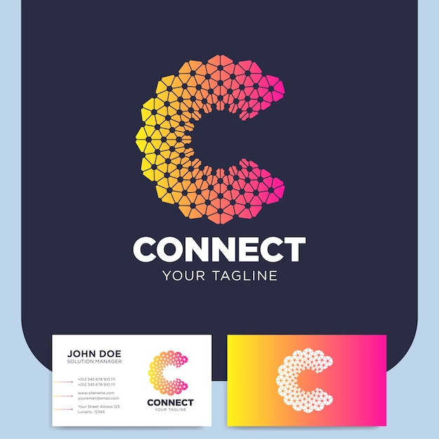 Clever and creative dots or point letter c logo smart and ...