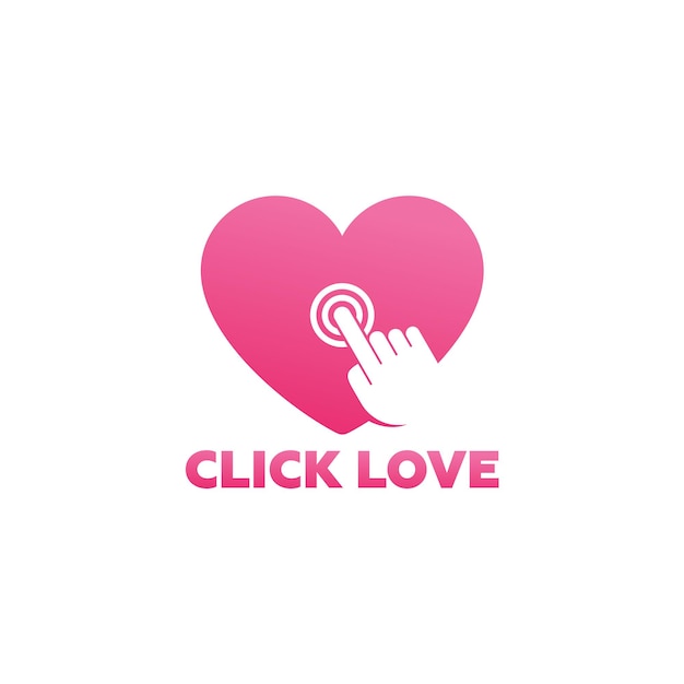 Premium Vector | Click arrow and touch love logo template design vector ...