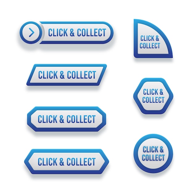 Free Vector | Click and collect button collection