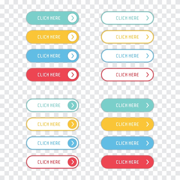 透明な背景に設定されているボタンをクリックしてください プレミアムベクター