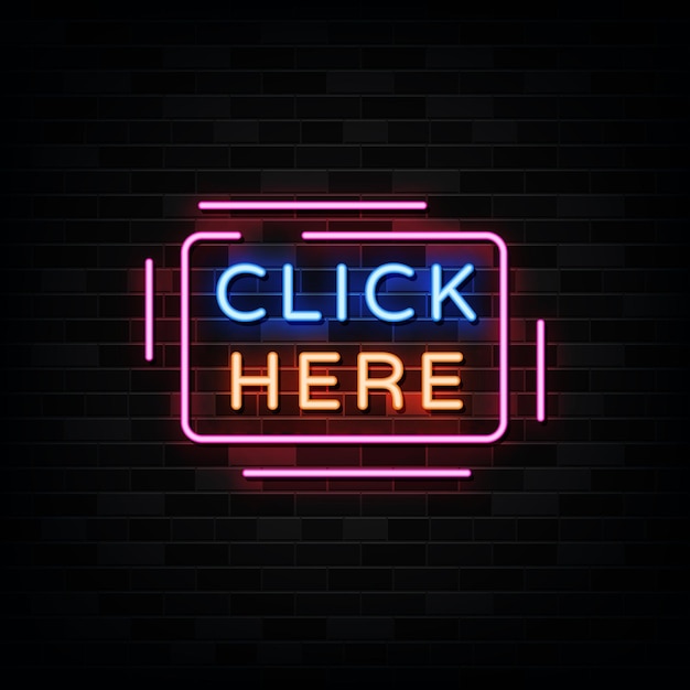 Premium Vector Click Here Neon Signs Template Neon Sign 9229