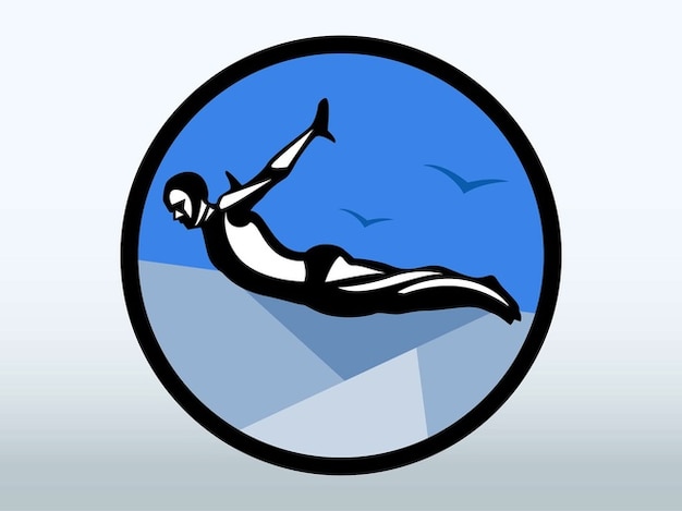 Cliff extreme diving vector logo