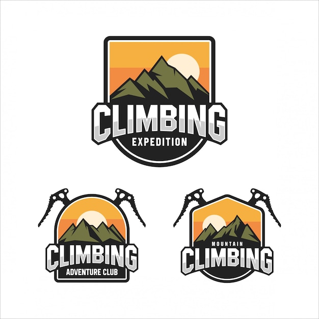 Premium Vector | Climbing mountain adventure club logo