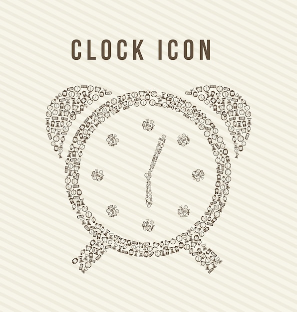 Premium Vector Clock Icons Over Beige Background Vector Illustration