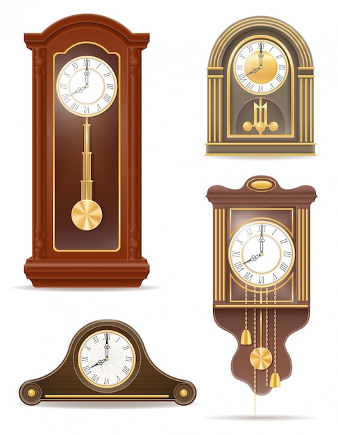 Download Clock old retro set vector illustration | Premium Vector