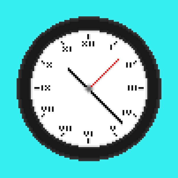 Premium Vector Clock In Pixel Art Style