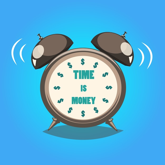 Download Free Vector | Clock with time is money text