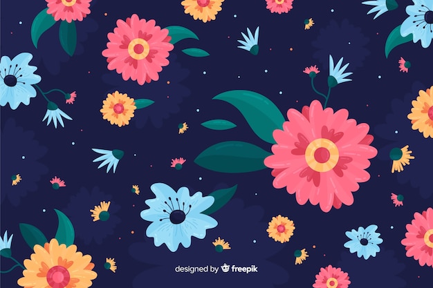 Free Vector | Close-up pink flower on blue background