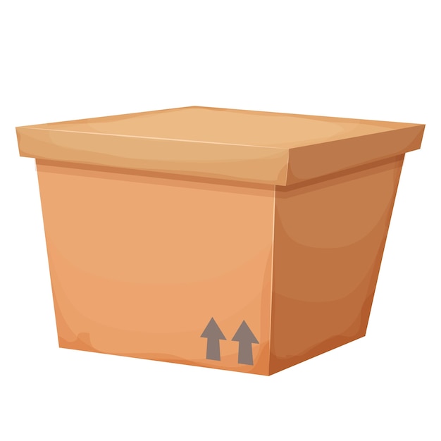 Premium Vector | Closed cardboard box in cartoon style gift surprise or ...