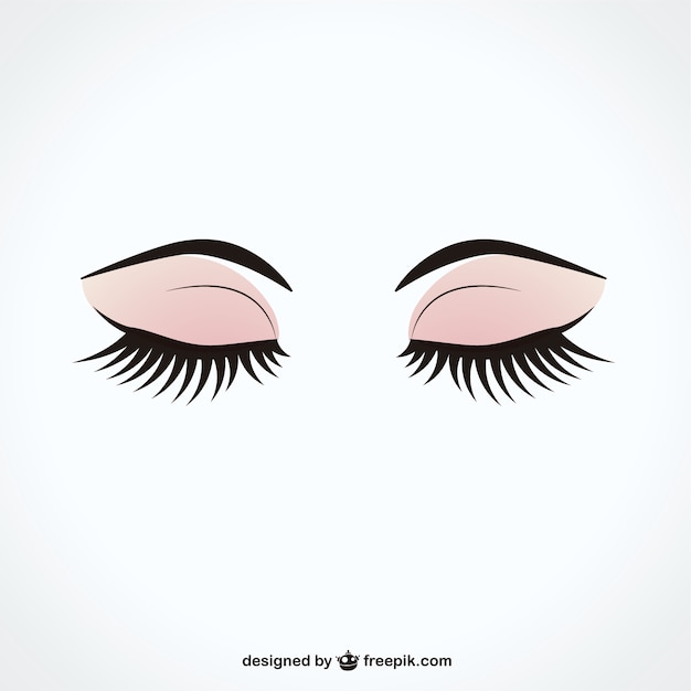 Closed eyes with long eyelashes Vector | Free Download