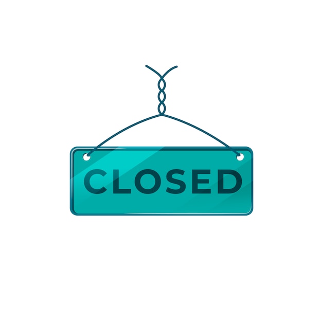 Premium Vector | Closed green board sign illustration