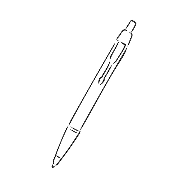 Premium Vector | Closeup view pen vector sketch on white background