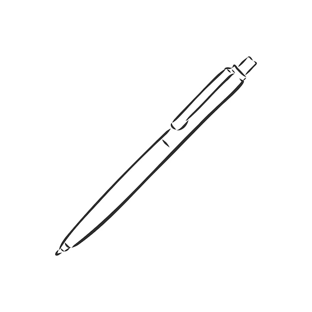 Premium Vector | Closeup view pen vector sketch on white background