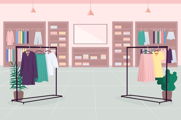 Premium Vector | Clothes emporium flat color . department store