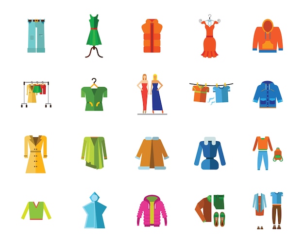 Download Free Vector | Clothes and fashion icon set