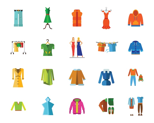 Download Clothes and fashion icon set Vector | Free Download