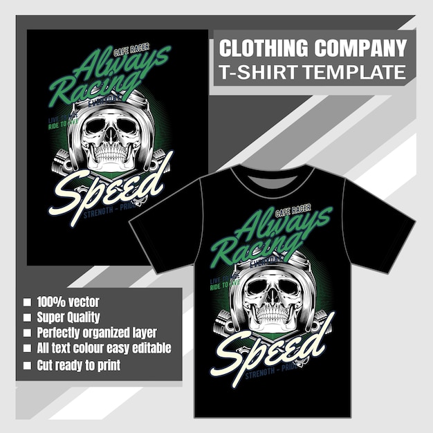 Download Free Clothing Company T Shirt Template Skull Wearing Helmet Vector Use our free logo maker to create a logo and build your brand. Put your logo on business cards, promotional products, or your website for brand visibility.