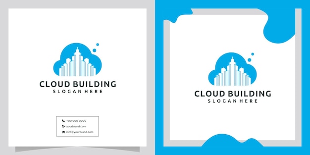 Premium Vector | Cloud building vector logo design