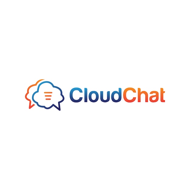 Download Cloud chat logo design template vector | Premium Vector