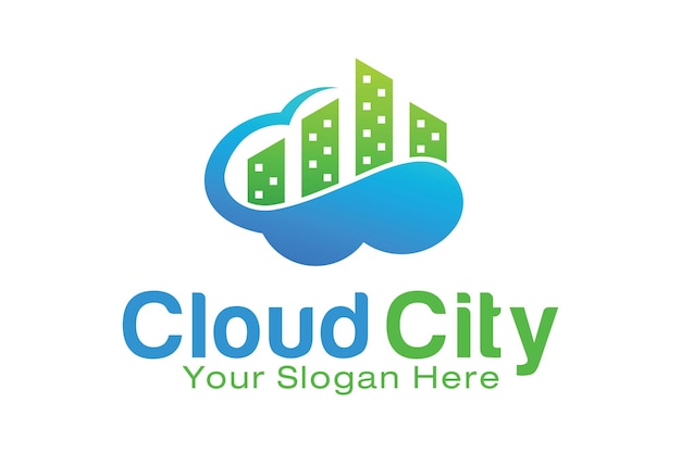 Premium Vector | Cloud city logo design template